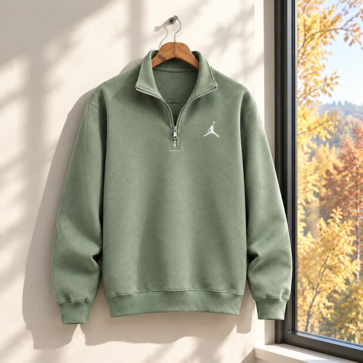 دورس نیم زیپ مردانه مدل Jordan-سبز