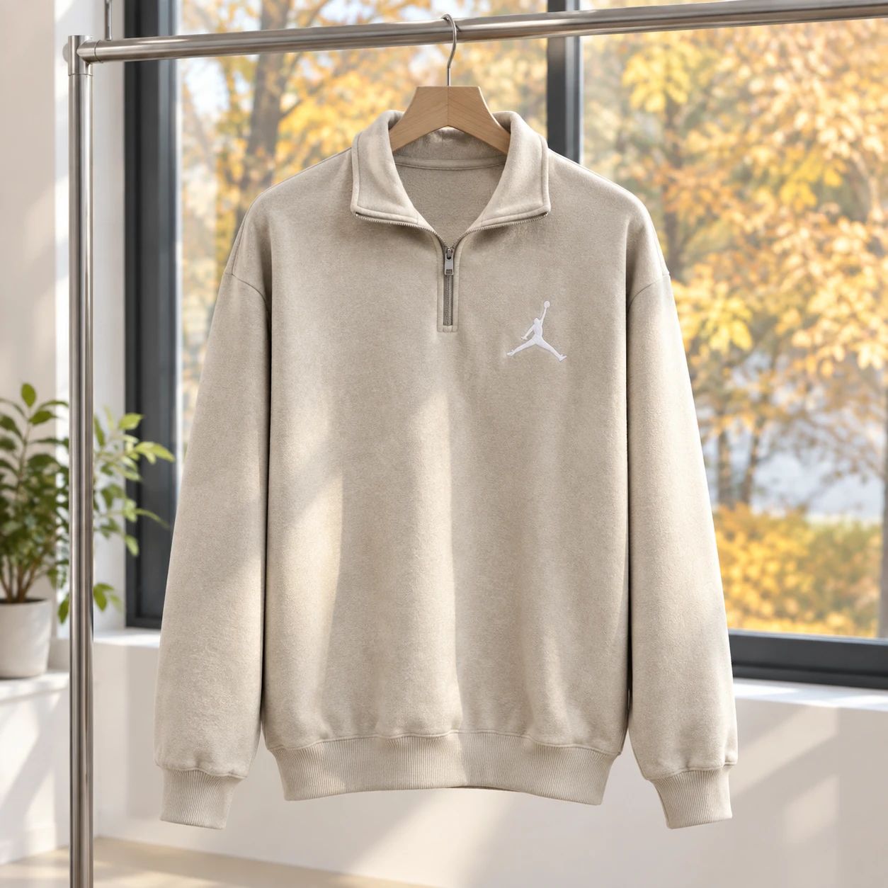 دورس نیم زیپ مردانه مدل Jordan-کرم
